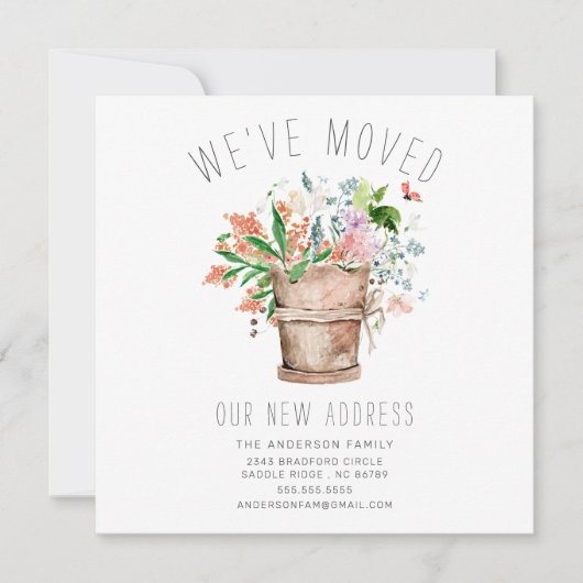 Rustic Floral Moving Announcement Aankondiging (Voorkant)