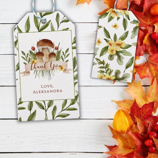 Rustic Floral Mushrooms Fall Baby Shower Thank You Cadeaulabel