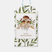 Rustic Floral Mushrooms Fall Baby Shower Thank You Cadeaulabel (Voorkant)