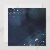 Rustic Floral Navy Winter Wedding Save the Date (Achterkant)