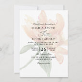 Rustic Floral Neutral Budget QR Code Wedding Kaart (Voorkant)