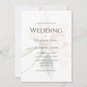 Rustic Floral Neutral Elegant Wedding Kaart (Voorkant)