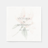 Rustic Floral Neutral Elegant Wedding Servet (Voorkant)