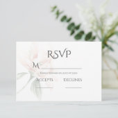Rustic Floral neutrale kleuren RSVP Kaartje (Staand voorkant)