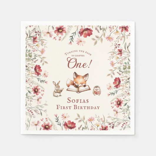 Rustic Floral next chapter first  birthday  Servet (Voorkant)