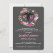 Rustic Floral Nursing School Afstuderen Uitnodigen Kaart (Voorkant)