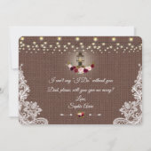 Rustic Floral Old Lantern zal me weggeven Kaart (Achterkant)