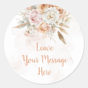 Rustic Floral Onederful Love Uw bericht hier Ronde Sticker