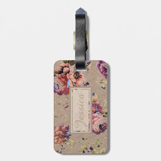 Rustic Floral op maat Bagagelabel (Achterkant verticaal)