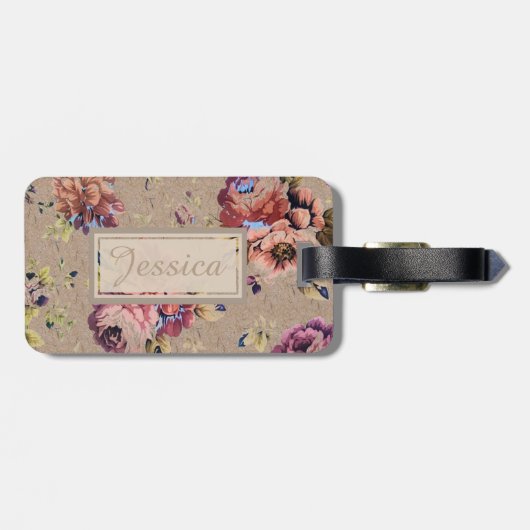  Rustic Floral op maat Bagagelabel (Achterkant horizontaal)