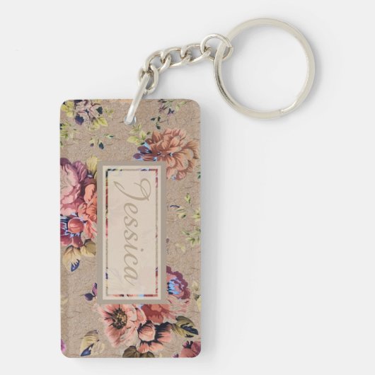  Rustic Floral op maat Sleutelhanger (achterkant)