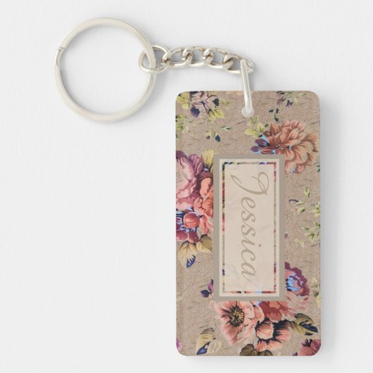  Rustic Floral op maat Sleutelhanger (Voorkant)