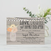 Rustic Floral Oranje Bridal Shower Kaart (Staand voorkant)