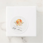 Rustic Floral Oranje herfst Pumpkin Baby shower Bedankjes Labels (In situ)