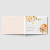 Rustic Floral Oranje herfst Pumpkin Wedding Gastenboek (Volledig)