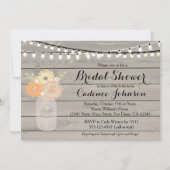 Rustic Floral Oranje Yellow Vrijgezellenfeest Invi Kaart (Voorkant)