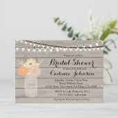 Rustic Floral Oranje Yellow Vrijgezellenfeest Invi Kaart (Staand voorkant)