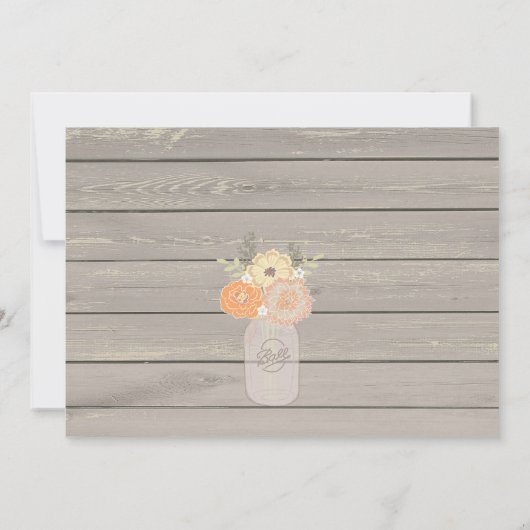 Rustic Floral Oranje Yellow Vrijgezellenfeest Invi Kaart (Achterkant)