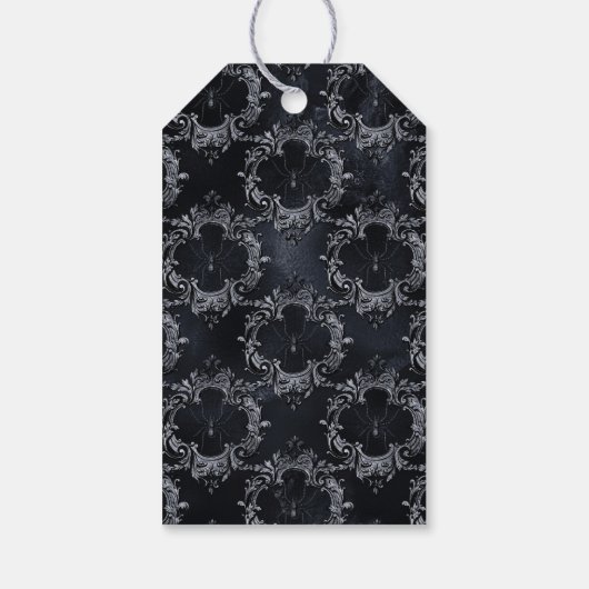 Rustic Floral Owl and Spiders Gothic Wedding Cadeaulabel (Achterkant)