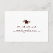 Rustic Floral Pampas Grass Wedding Details Informatiekaartje (Achterkant)