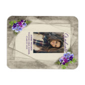 Rustic Floral Pansy Foto Afstuderen Magneet (Horizontaal)