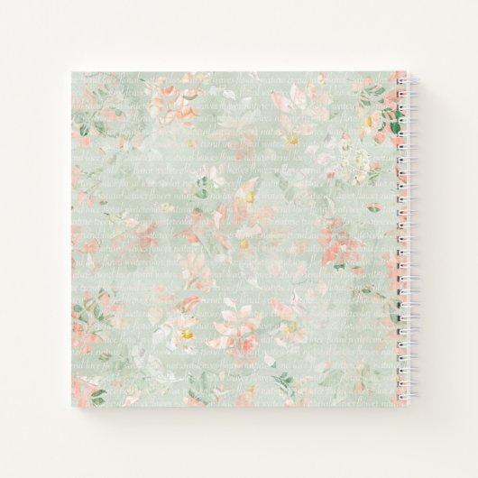 Rustic Floral Pastels  gepersonaliseerd Notitieboek (Achterkant)