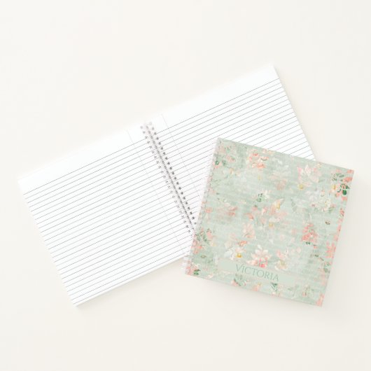 Rustic Floral Pastels gepersonaliseerd Notitieboek (Binnen)
