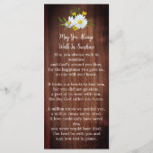 Rustic Floral Photo Funeral Memorial Prayer Kaart (Achterkant)