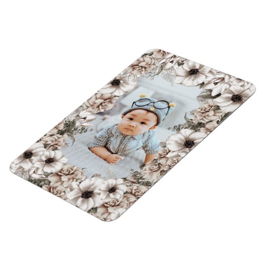 Rustic Floral Photo Magnet Magneet (Linkerzijde)