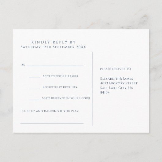 Rustic Floral Pinecones Song Request RSVP Briefkaa Uitnodiging Briefkaart (Achterkant)