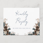 Rustic Floral Pinecones Song Request RSVP Briefkaa Uitnodiging Briefkaart (Voorkant)