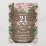 Rustic Floral Pink Peonies 21st Birthday Kaart<br><div class="desc">Rustic Floral Pink Peonies 21st Birthday Invitation for Women. Waterverf Floral Flower. Elegant roze en Peony Flowers. Volwassen verjaardag. Rustic Wood Background landretro. 13e 15e 16e 18e 21e 30e 40e 50e 60e 70e 90e 100e, Alle leeftijden. Voor verdere aanpassing, te klikken gelieve de knoop "van de Aanpassing het"en ons ontwerphulpmiddel...</div>