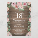 Rustic Floral Pink Peonies Surprise 18th Birthday Kaart<br><div class="desc">Rustic Floral Pink Peonies Surprise 18th Birthday Invitation for Women. Waterverf Floral Flower. Elegant roze en Peony Flowers. Volwassen verjaardag. Rustic Wood Background landretro. 13e 15e 16e 18e 21e 30e 40e 50e 60e 70e 90e 100e, Alle leeftijden. Voor verdere aanpassing, te klikken gelieve de knoop "van de Aanpassing het"en ons...</div>