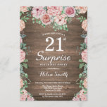 Rustic Floral Pink Peonies Surprise 21st Birthday Kaart<br><div class="desc">Rustic Floral Pink Peonies verrast 21ste verjaardag Uitnodiging voor vrouwen. Waterverf Floral Flower. Elegant roze en Peony Flowers. Volwassen verjaardag. Rustic Wood Background landretro. 13e 15e 16e 18e 21e 30e 40e 50e 60e 70e 90e 100e, Alle leeftijden. Voor verdere aanpassing, te klikken gelieve de knoop "van de Aanpassing het"en ons...</div>