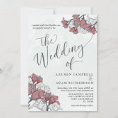 Rustic Floral Pink & Sage Green Waterverf Wedding Kaart (Voorkant)