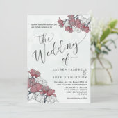 Rustic Floral Pink & Sage Green Waterverf Wedding Kaart (Staand voorkant)