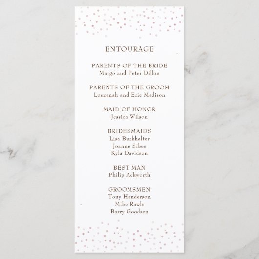 Rustic Floral Pink Wedding Programmakaart (Achterkant)