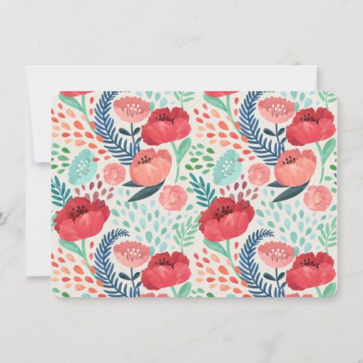 Rustic Floral  print - Speciaal schrijfwerk Notitiekaartje (Achterkant)