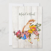 Rustic Floral Protea Cockatau Sustainable Wedding Kaart (Achterkant)