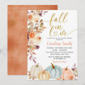 Rustic Floral Pumpkin Bridal Shower Kaart (Voorkant / Achterkant)