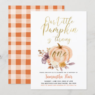Rustic Floral Pumpkin draait op een dag Kaart