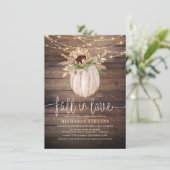 Rustic Floral Pumpkin Herfst in Love Vrijgezellenf Kaart (Staand voorkant)