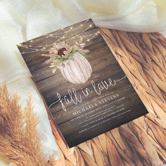 Rustic Floral Pumpkin Herfst in Love Vrijgezellenf Kaart