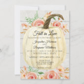 Rustic Floral Pumpkin Peach Coral White Shiplap Kaart (Voorkant)