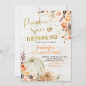 Rustic Floral Pumpkin-specerijen en alles wat ik l Kaart (Voorkant)
