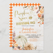Rustic Floral Pumpkin-specerijen en alles wat ik l Kaart (Voorkant / Achterkant)