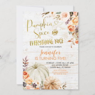 Rustic Floral Pumpkin-specerijen en alles wat ik l Kaart