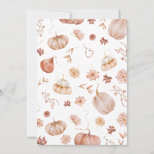 Rustic Floral Pumpkin Thanksgiving Dinner Kaart (Achterkant)