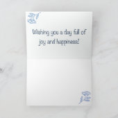 Rustic Floral Purple Birthday Kaart (Binnen)