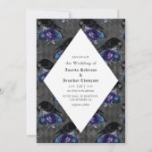 Rustic Floral Raven Gothic Wedding Kaart (Voorkant)